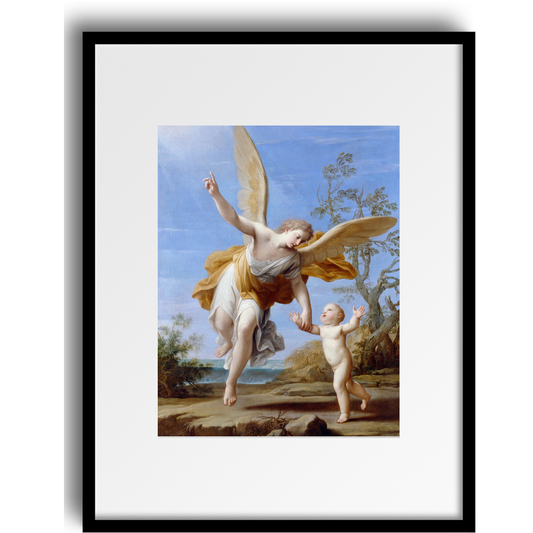 The Guardian Angel by Franceschini, Catholic Art Reproduction Print